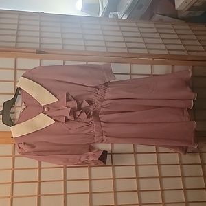 Dabuwawa pink ruffle short sleeve dress Small S/M